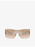 Miu Miu metal rectangular frame sunglasses, UK version