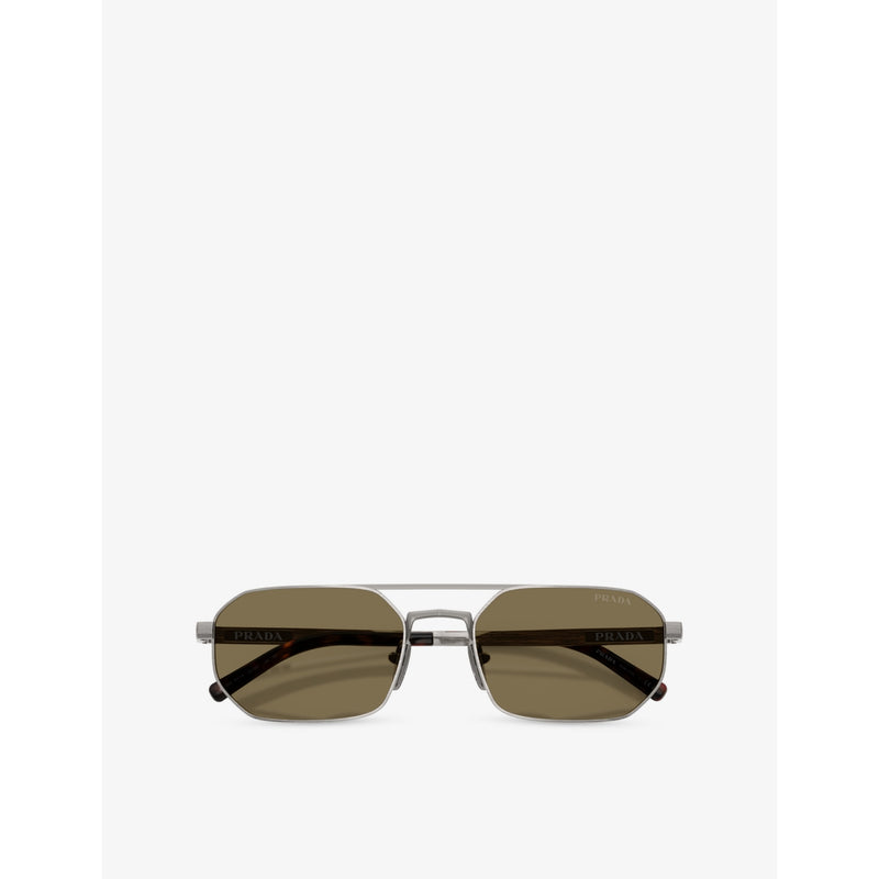Prada PR D53S irregular-frame metal sunglasses, imported from the UK