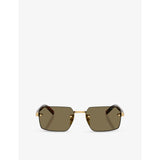 Prada PR D55S square-frame metal sunglasses (British brand)