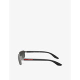 Prada Linea Rossa rectangular-frame metal sunglasses (British brand)