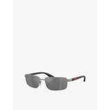 Prada Linea Rossa rectangular-frame metal sunglasses (British brand)