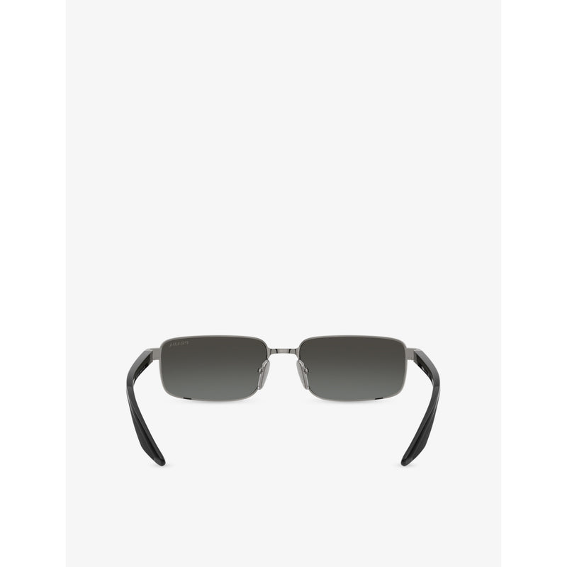 Prada Linea Rossa rectangular-frame metal sunglasses (British brand)