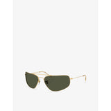 Ray-Ban RB3780 rectangle metal sunglasses with gold-tone hardware, UK version