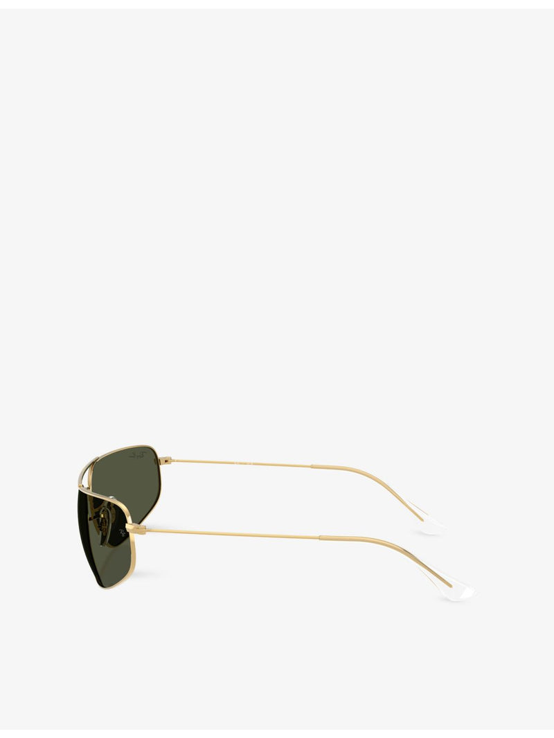 Ray-Ban RB3780 rectangle metal sunglasses with gold-tone hardware, UK version
