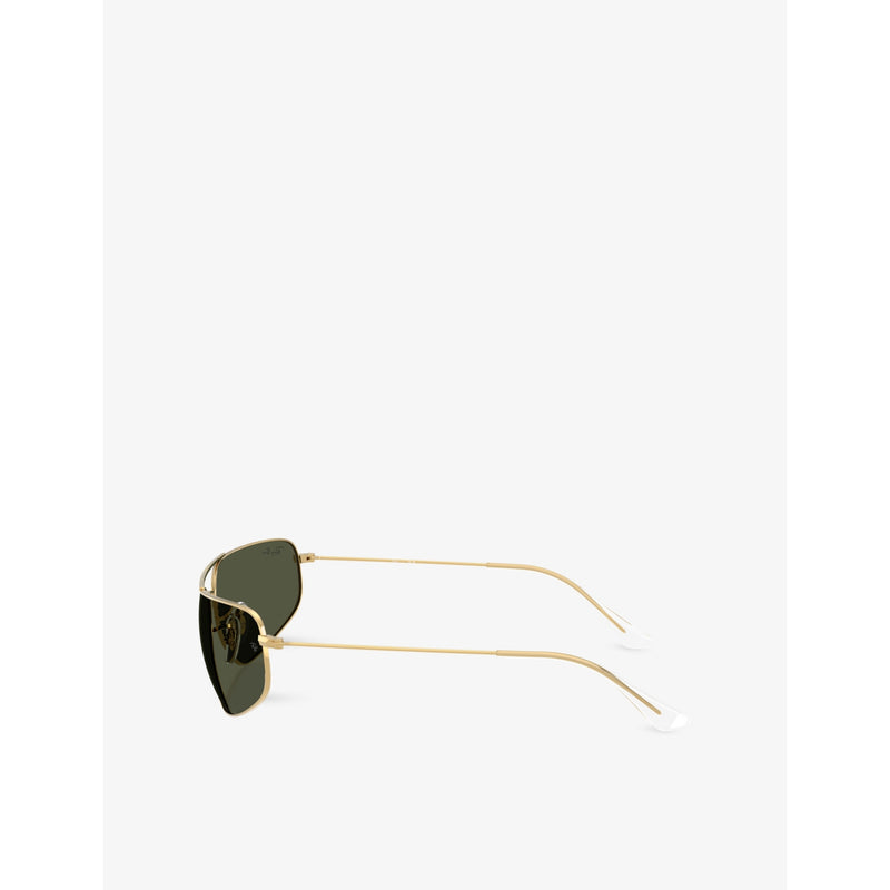Ray-Ban RB3780 rectangle metal sunglasses with gold-tone hardware, UK version
