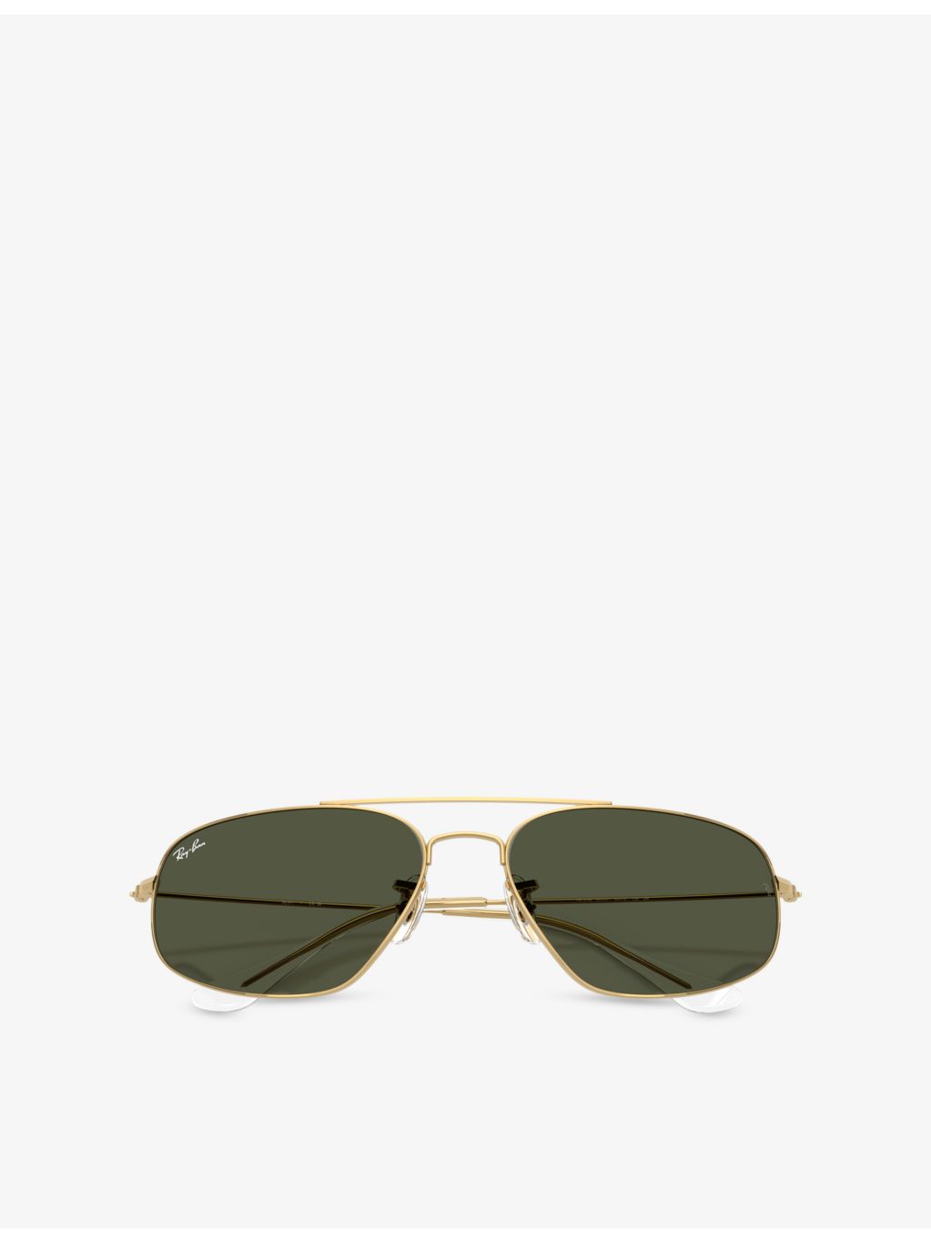 Ray-Ban RB3780 rectangle metal sunglasses with gold-tone hardware, UK version