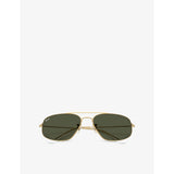 Ray-Ban RB3780 rectangle metal sunglasses with gold-tone hardware, UK version