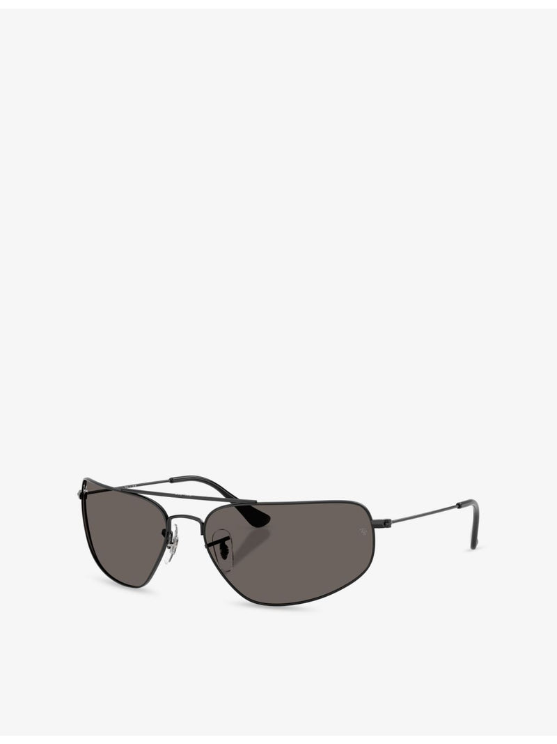 Ray-Ban RB3780 rectangle metal sunglasses, UK version