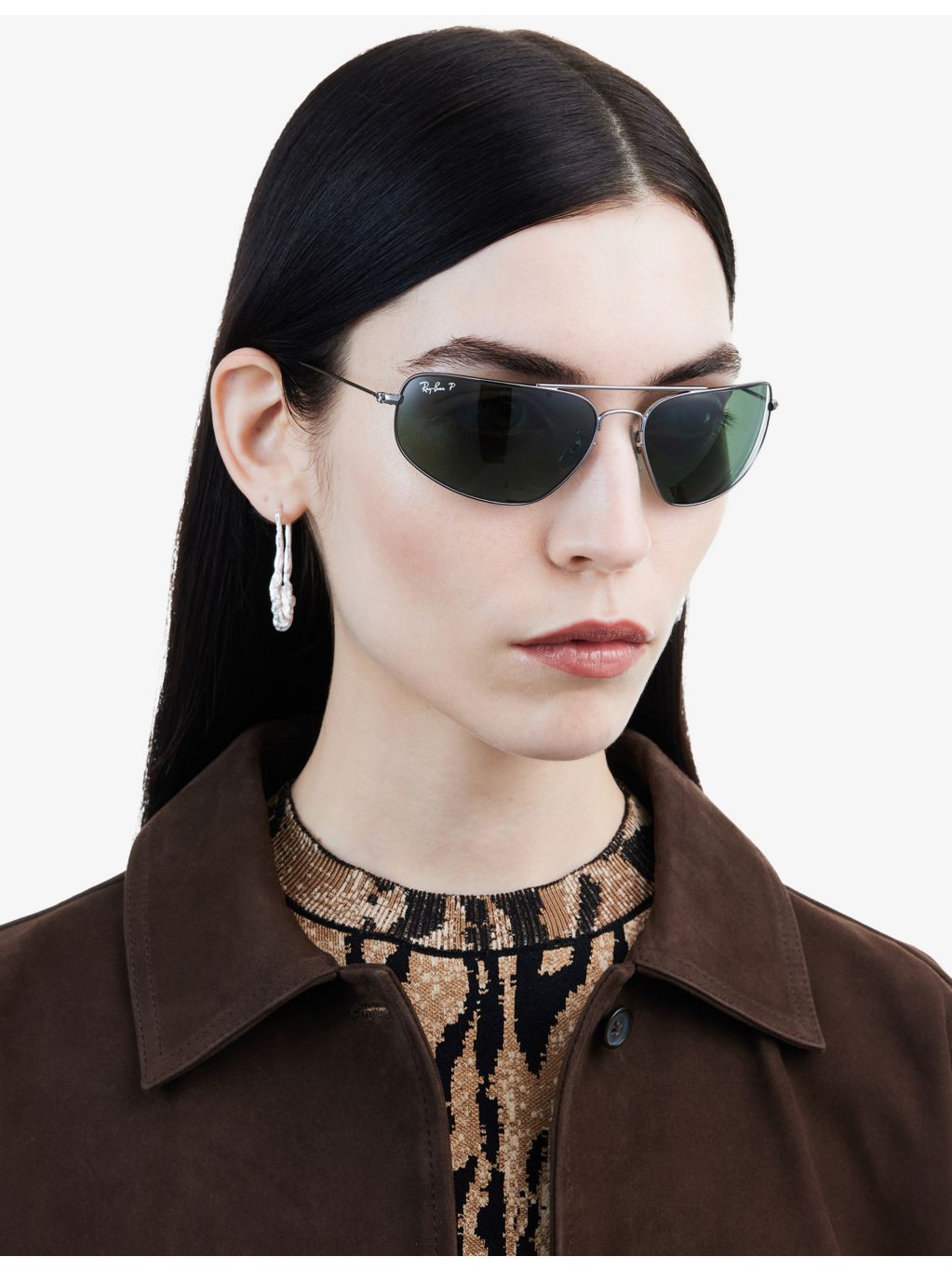 Ray-Ban RB3780 rectangle-frame metal sunglasses, UK version