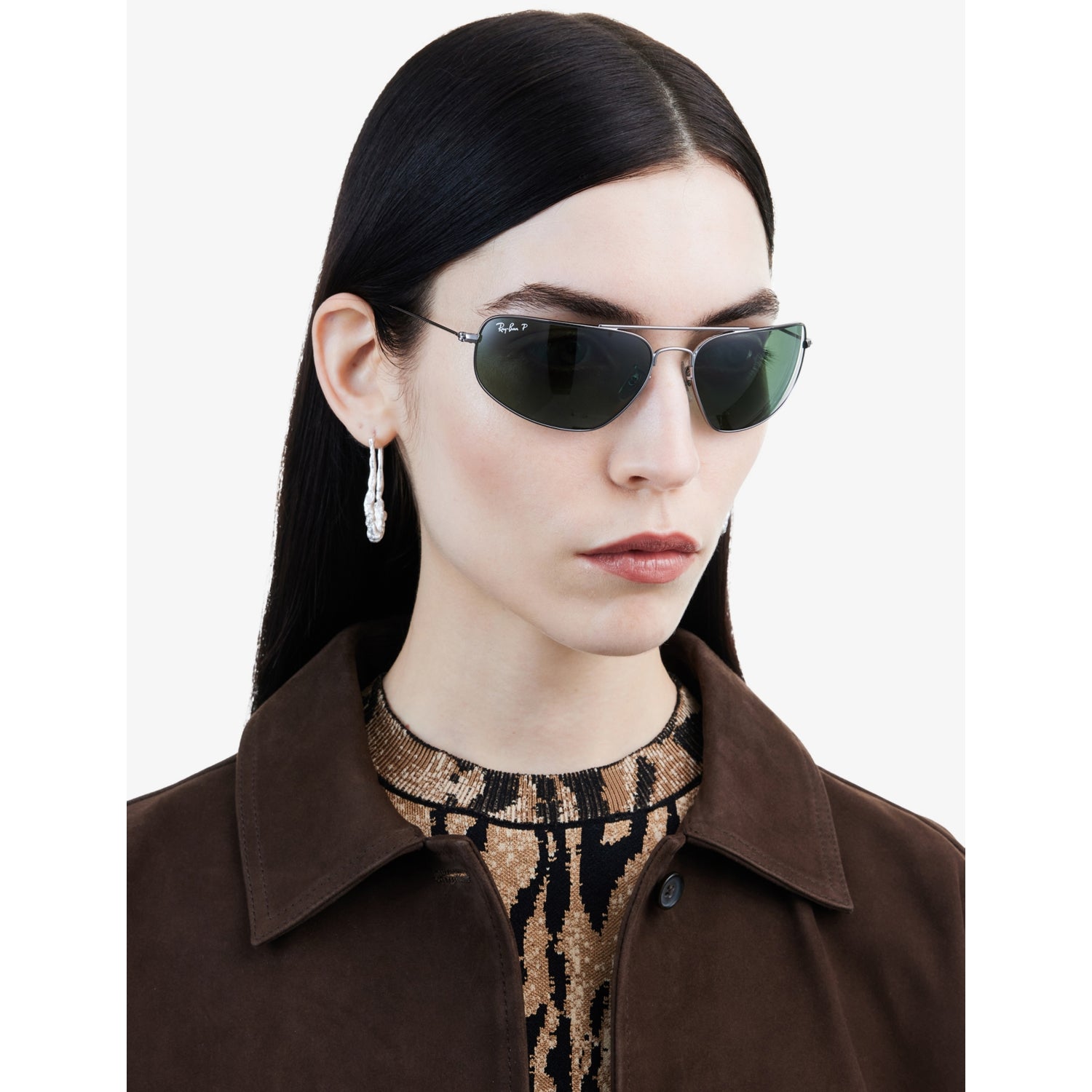 Ray-Ban RB3780 rectangle-frame metal sunglasses, UK version