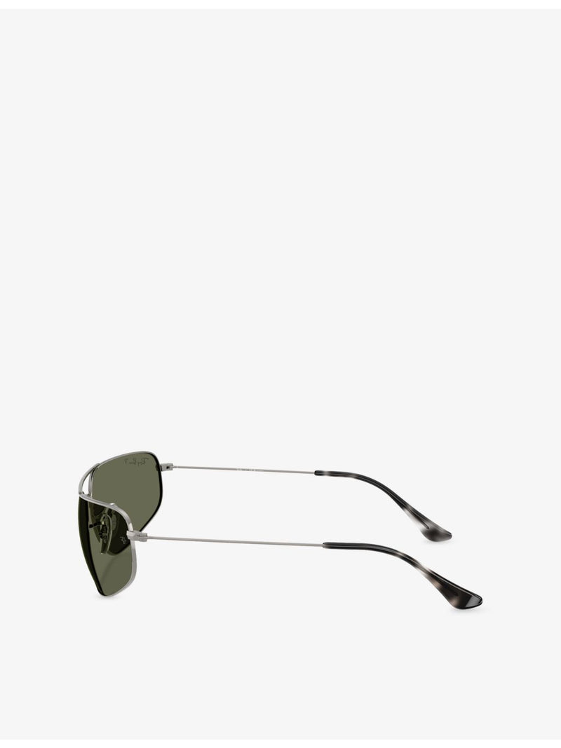 Ray-Ban RB3780 rectangle-frame metal sunglasses, UK version