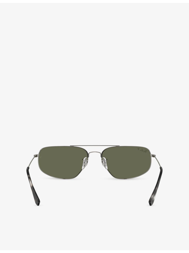 Ray-Ban RB3780 rectangle-frame metal sunglasses, UK version