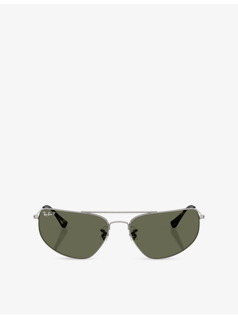 Ray-Ban RB3780 rectangle-frame metal sunglasses, UK version