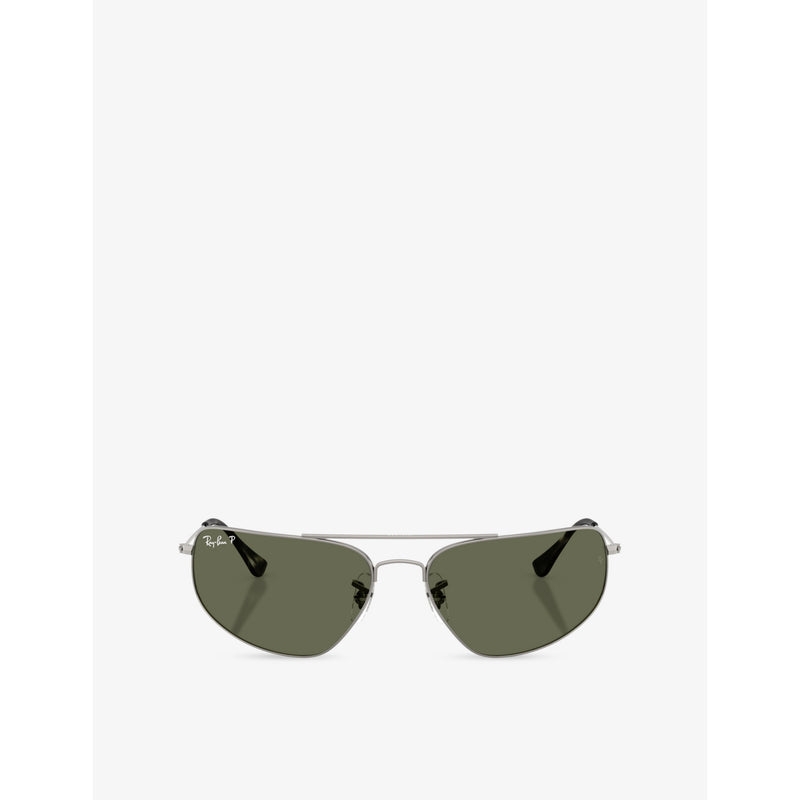 Ray-Ban RB3780 rectangle-frame metal sunglasses, UK version