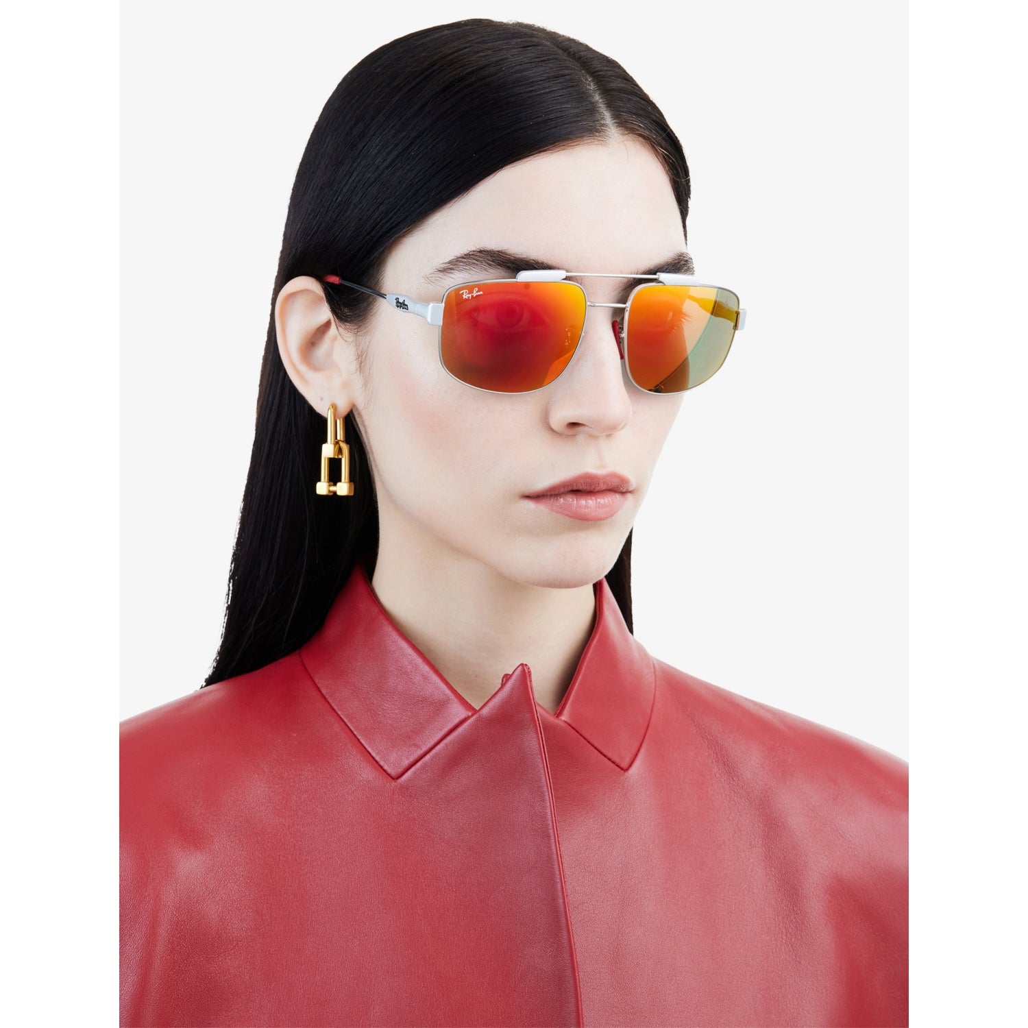 Ray-Ban square-frame metal sunglasses RB3789M, UK version