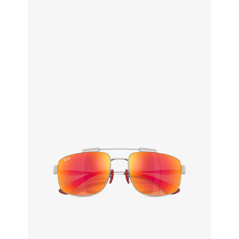 Ray-Ban square-frame metal sunglasses RB3789M, UK version
