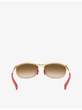 Ray-Ban RB3819M oval-frame metal sunglasses, UK version