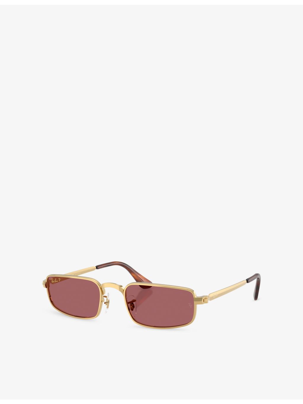 Ray-Ban rectangle-frame metal sunglasses, imported from the UK