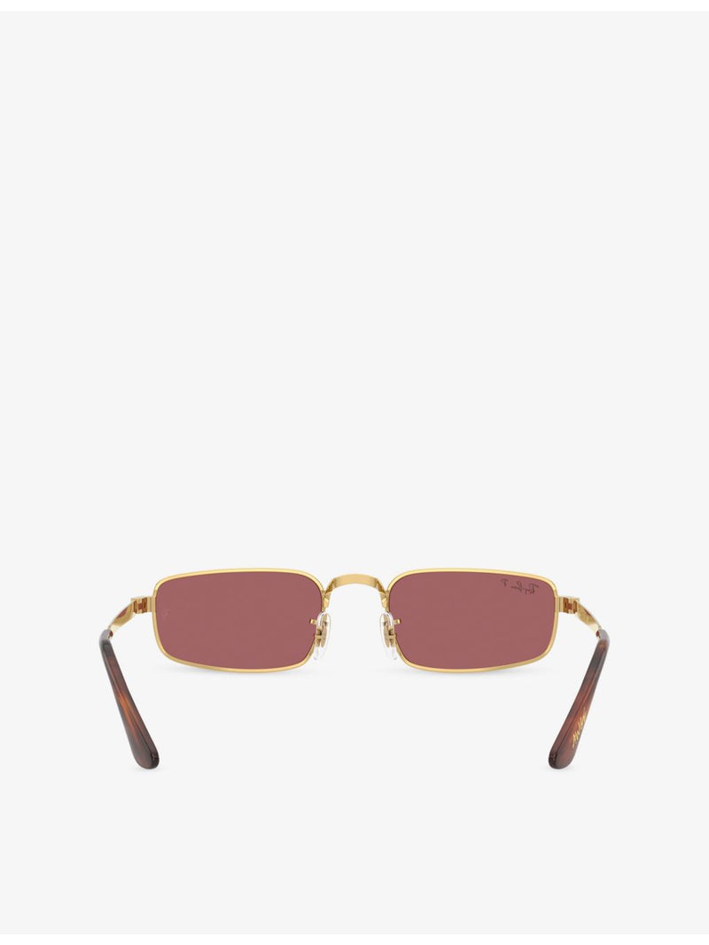 Ray-Ban rectangle-frame metal sunglasses, imported from the UK
