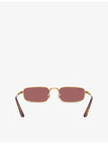 Ray-Ban rectangle-frame metal sunglasses, imported from the UK