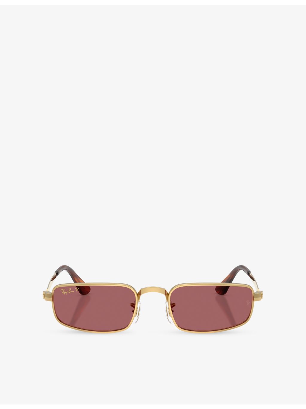Ray-Ban rectangle-frame metal sunglasses, imported from the UK