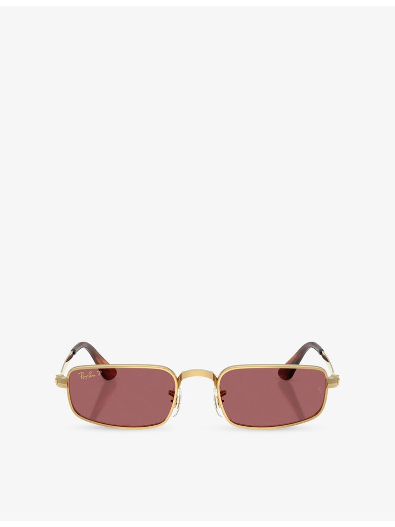 Ray-Ban rectangle-frame metal sunglasses, imported from the UK