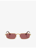Ray-Ban rectangle-frame metal sunglasses, imported from the UK