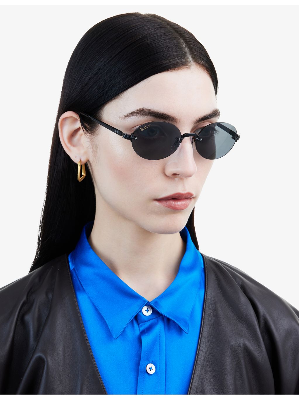 Ray-Ban RB3929 oval-frame metal sunglasses, UK version