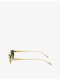 Swarovski SK7042 pillow-frame metal sunglasses with tinted lenses (British brand)
