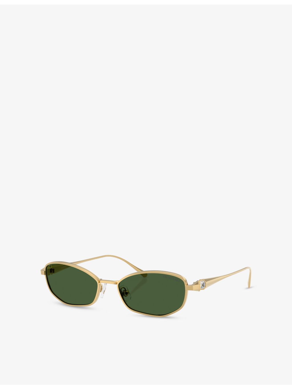 Swarovski SK7042 pillow-frame metal sunglasses with tinted lenses (British brand)