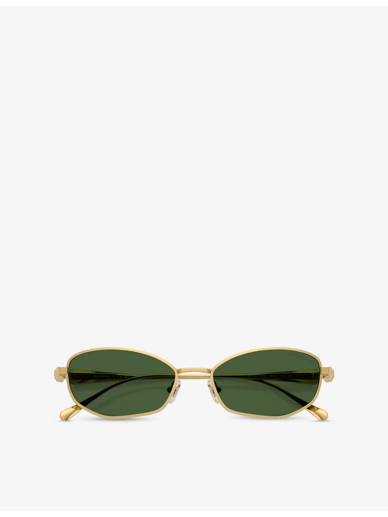 Swarovski SK7042 pillow-frame metal sunglasses with tinted lenses (British brand)