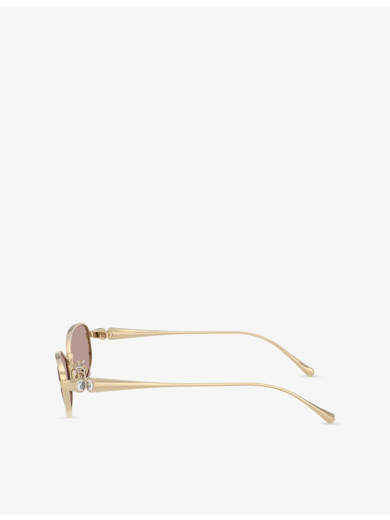 Swarovski SK7042 pillow-frame metal sunglasses with crystal temples (British brand)