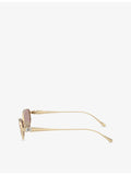 Swarovski SK7042 pillow-frame metal sunglasses with crystal temples (British brand)
