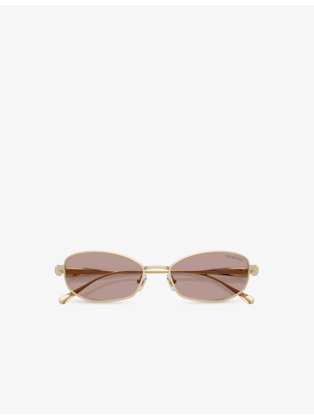 Swarovski SK7042 pillow-frame metal sunglasses with crystal temples (British brand)