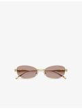 Swarovski SK7042 pillow-frame metal sunglasses with crystal temples (British brand)