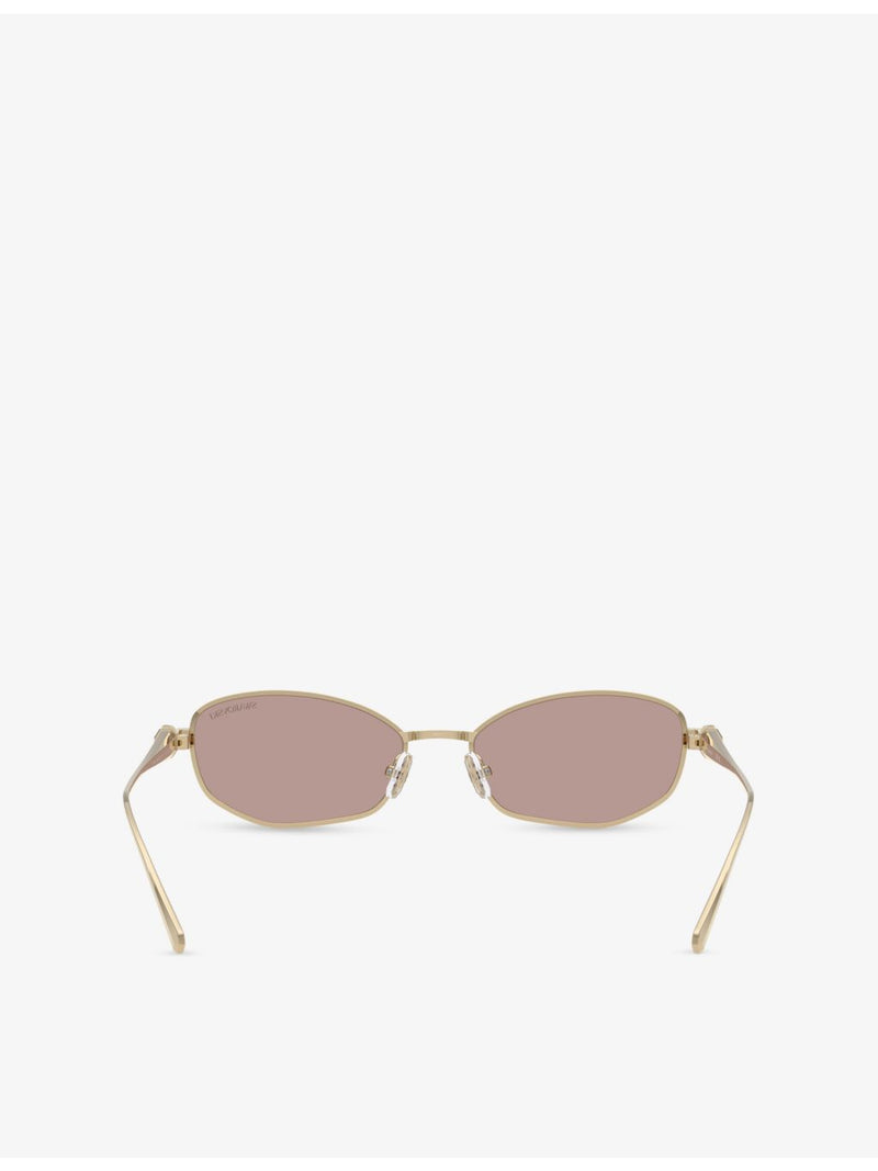 Swarovski SK7042 pillow-frame metal sunglasses with crystal temples (British brand)