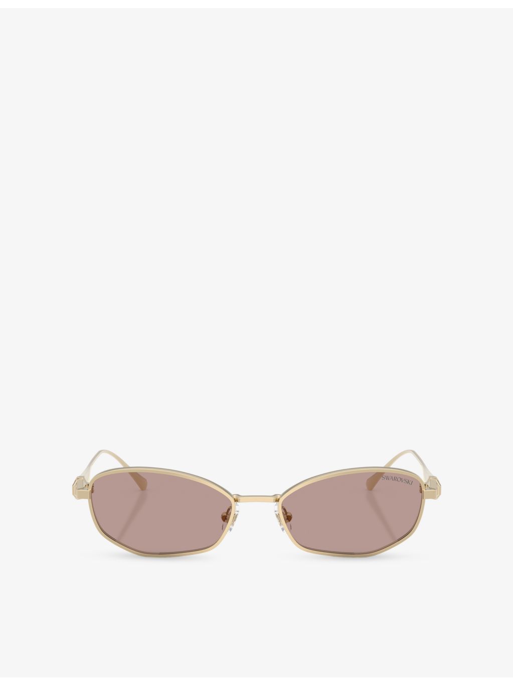 Swarovski SK7042 pillow-frame metal sunglasses with crystal temples (British brand)