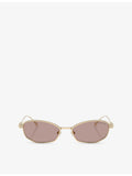 Swarovski SK7042 pillow-frame metal sunglasses with crystal temples (British brand)