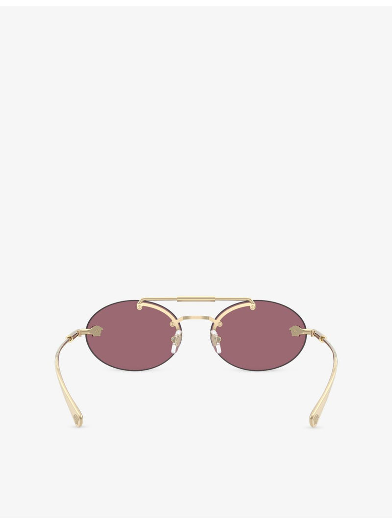 Versace VE2295 oval-frame sunglasses with gold-tone hardware (British brand)