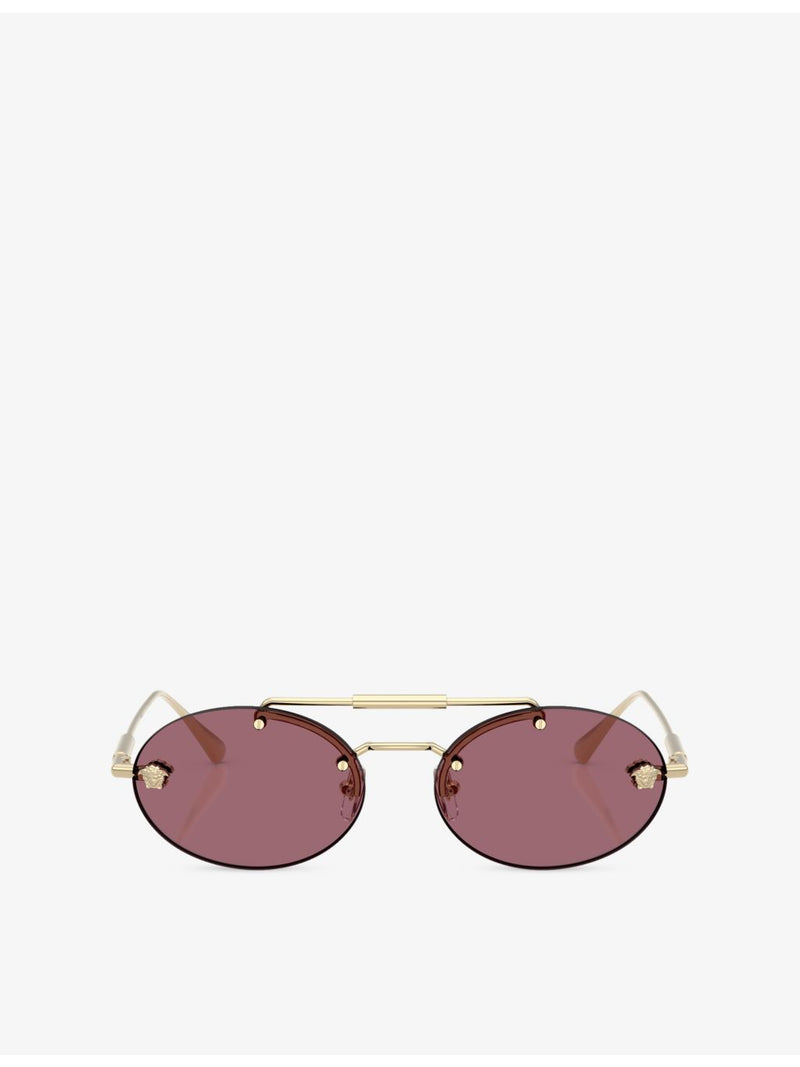 Versace VE2295 oval-frame sunglasses with gold-tone hardware (British brand)