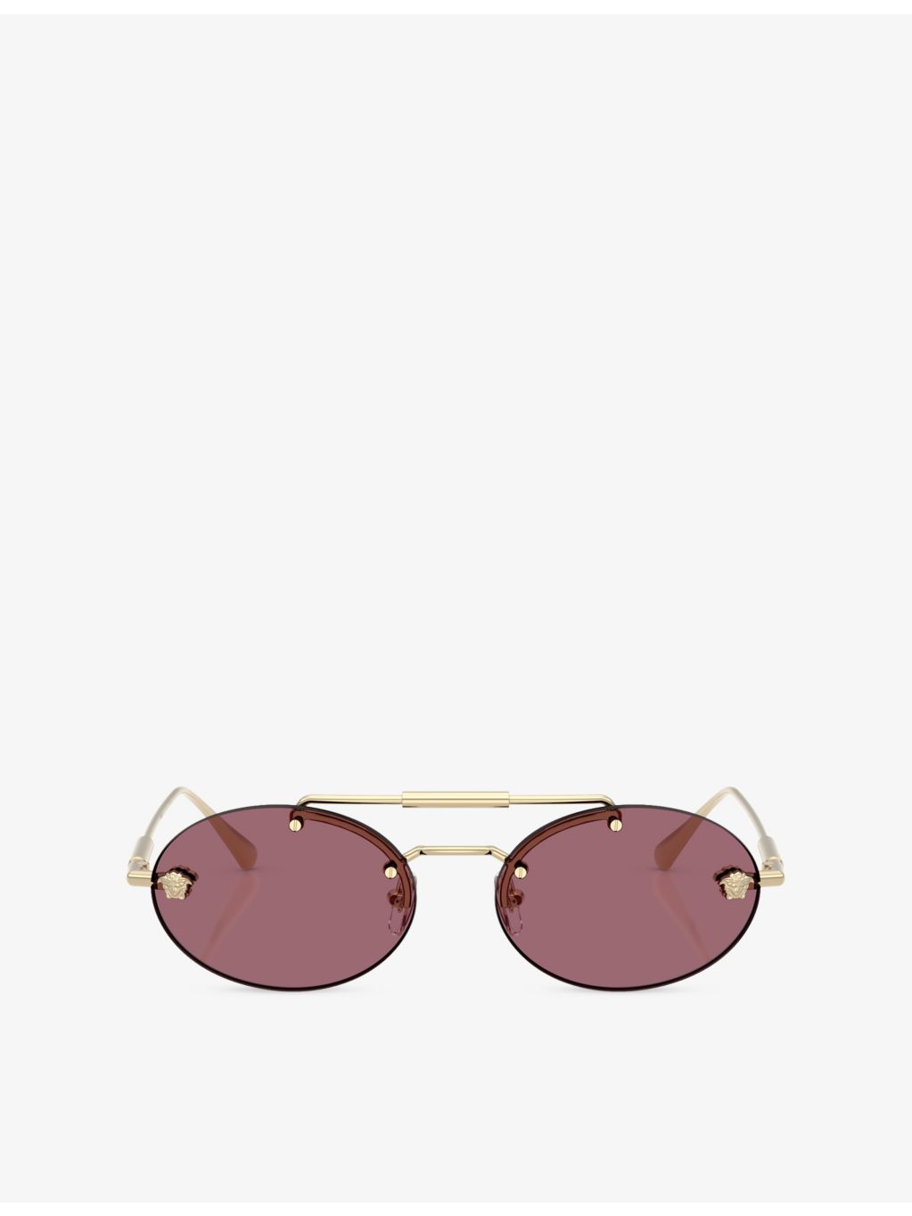 Versace VE2295 oval-frame sunglasses with gold-tone hardware (British brand)