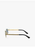 Versace VE2297 irregular-frame metal sunglasses, imported from the UK