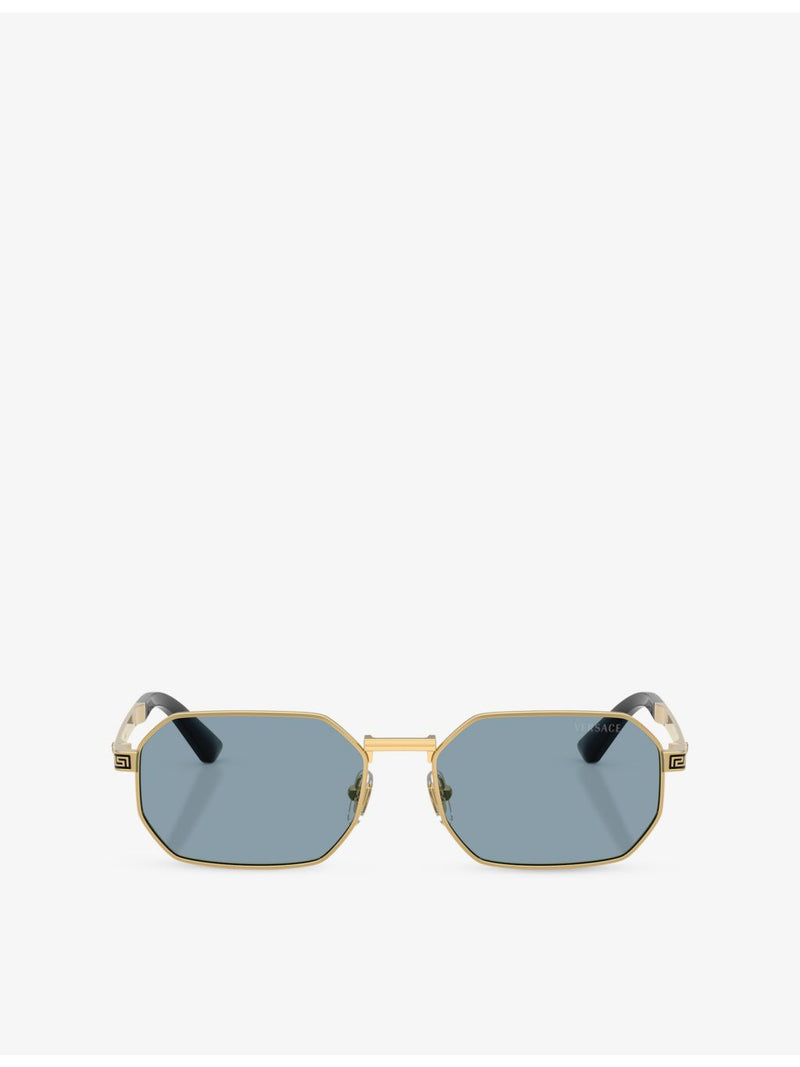 Versace VE2297 irregular-frame metal sunglasses, imported from the UK