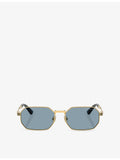 Versace VE2297 irregular-frame metal sunglasses, imported from the UK