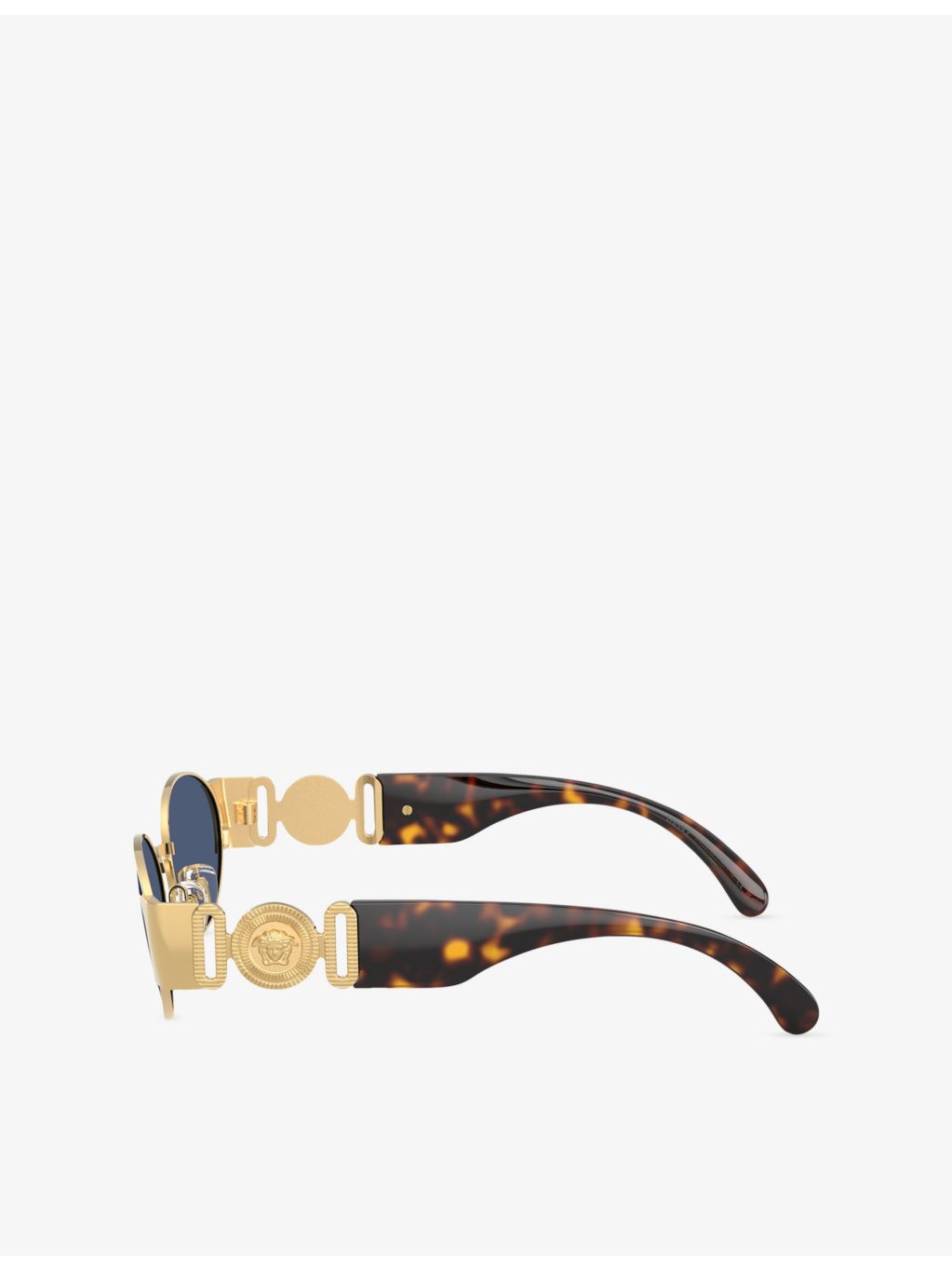 Versace VE2299 oval-frame metal sunglasses with gold-toned hardware, UK version