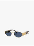 Versace VE2299 oval-frame metal sunglasses with gold-toned hardware, UK version
