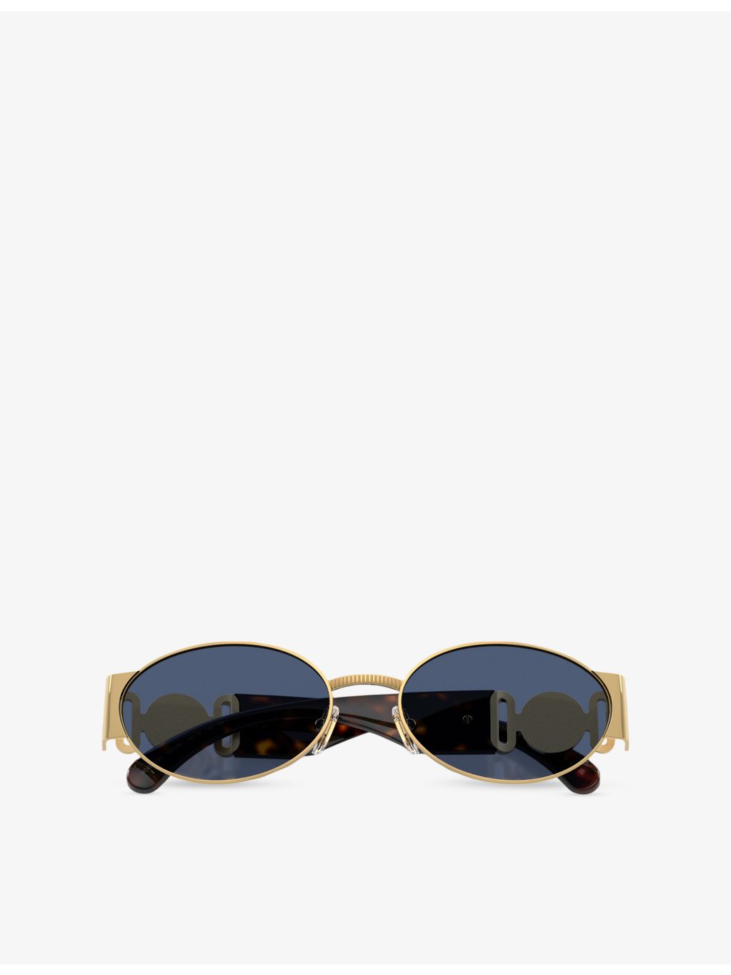 Versace VE2299 oval-frame metal sunglasses with gold-toned hardware, UK version