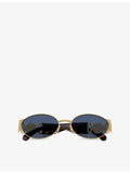 Versace VE2299 oval-frame metal sunglasses with gold-toned hardware, UK version