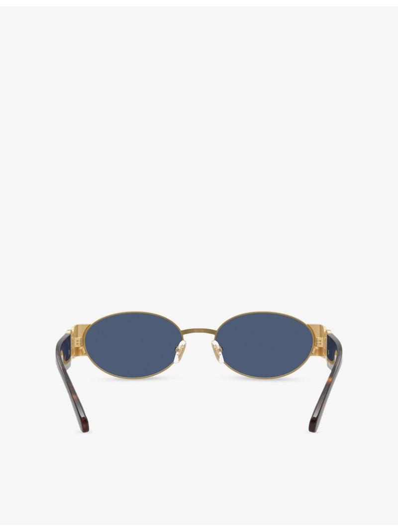 Versace VE2299 oval-frame metal sunglasses with gold-toned hardware, UK version