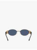 Versace VE2299 oval-frame metal sunglasses with gold-toned hardware, UK version